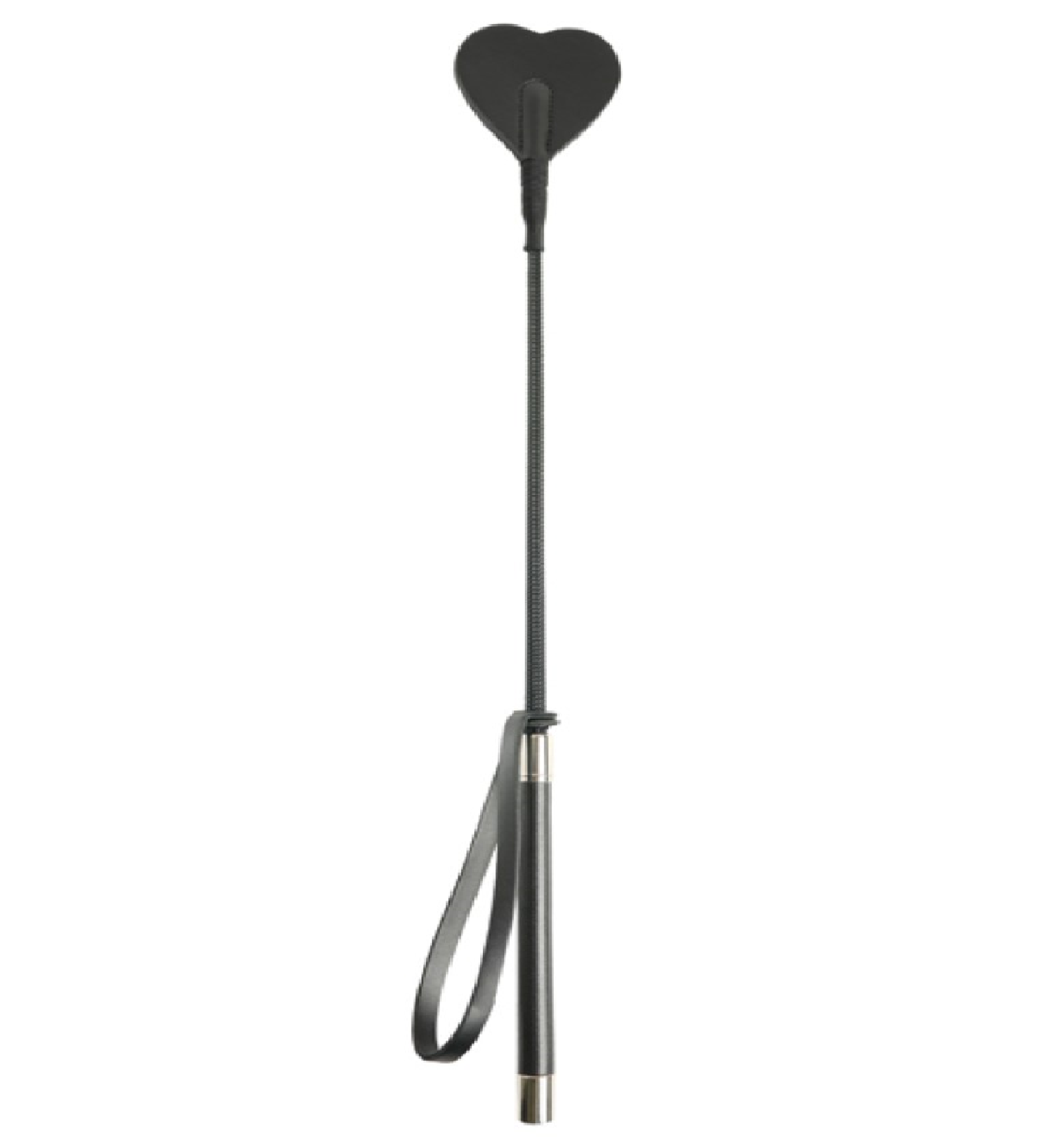 Heart Crop – crni bič sa vrhom u obliku srca, 55 cm FF001085 